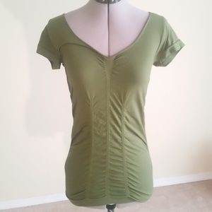 Fitted Stretch Army Green Shirt